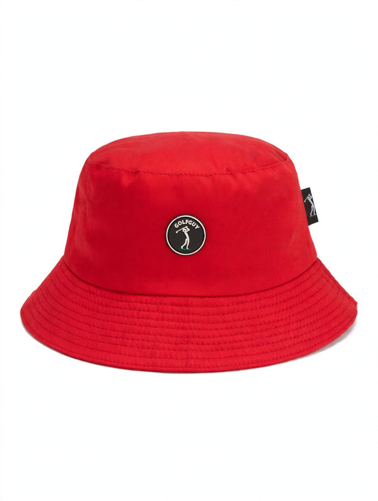 Golf Guy Patch Bucket Hat Red front