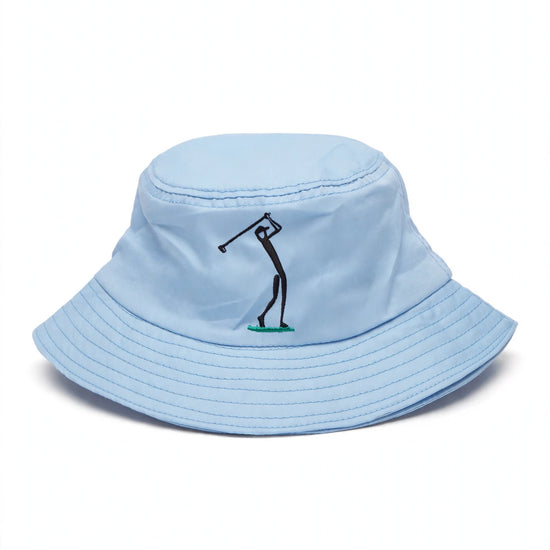 Golf Guy Stick Man Bucket Hat Carolina Blue top