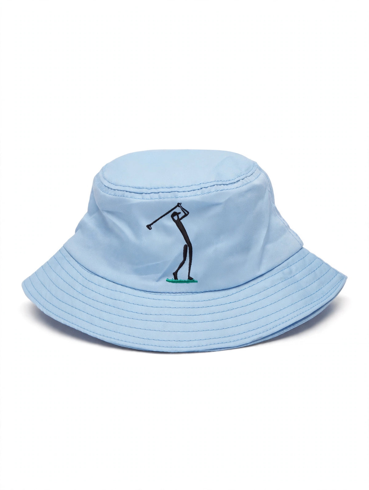 Golf Guy Stick Man Bucket Hat Carolina Blue top