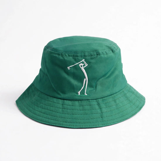 Golf Guy Stick Man Bucket Hat Green top