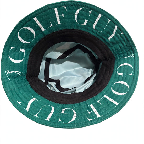 Golf Guy Stick Man Bucket Hat Green underbrim