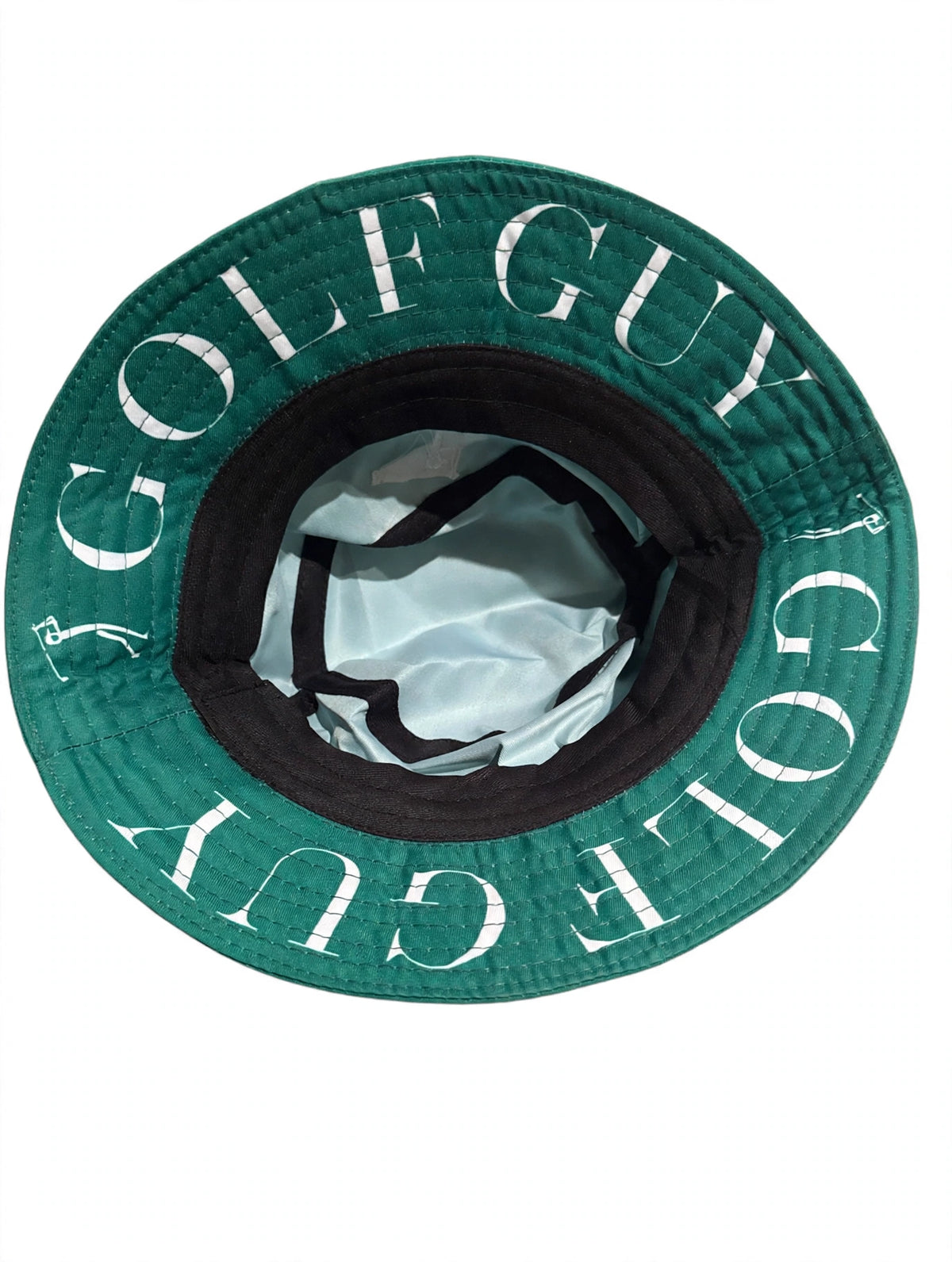 Golf Guy Stick Man Bucket Hat Green underbrim