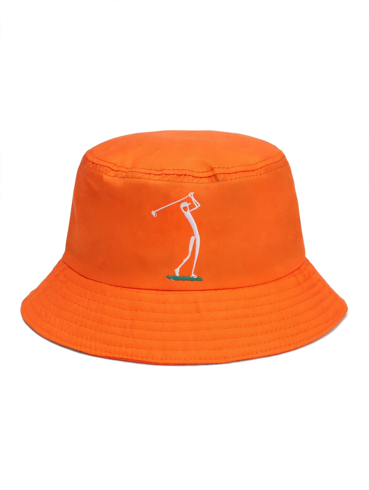 Golf Guy Stick Man Bucket Hat Orange top