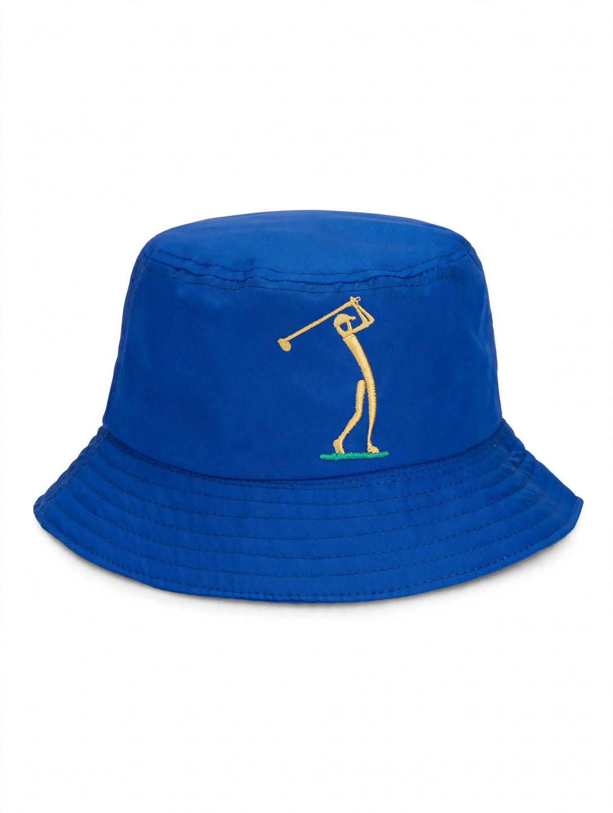 Golf Guy Stick Man Bucket Hat Royal Blue top