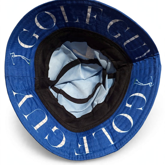 Golf Guy Stick Man Bucket Hat Royal Blue underbrim
