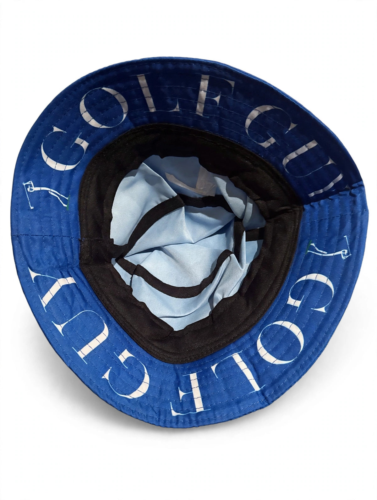 Golf Guy Stick Man Bucket Hat Royal Blue underbrim