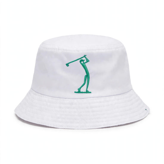 Golf Guy Stick Man Bucket Hat White top