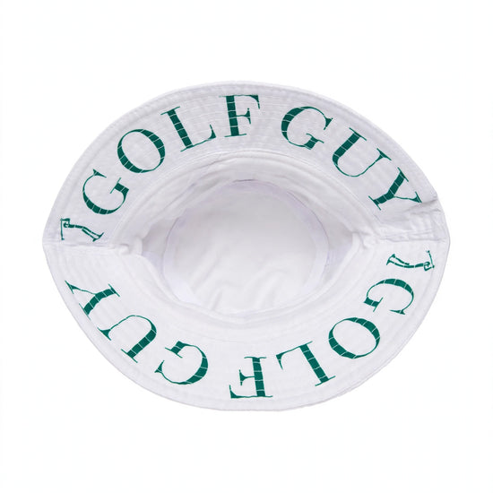 Golf Guy Stick Man Bucket Hat White underbrim