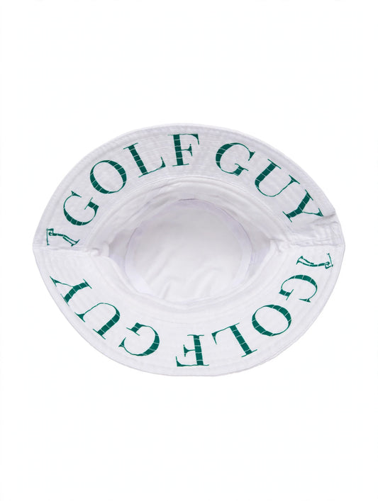Golf Guy Stick Man Bucket Hat White underbrim
