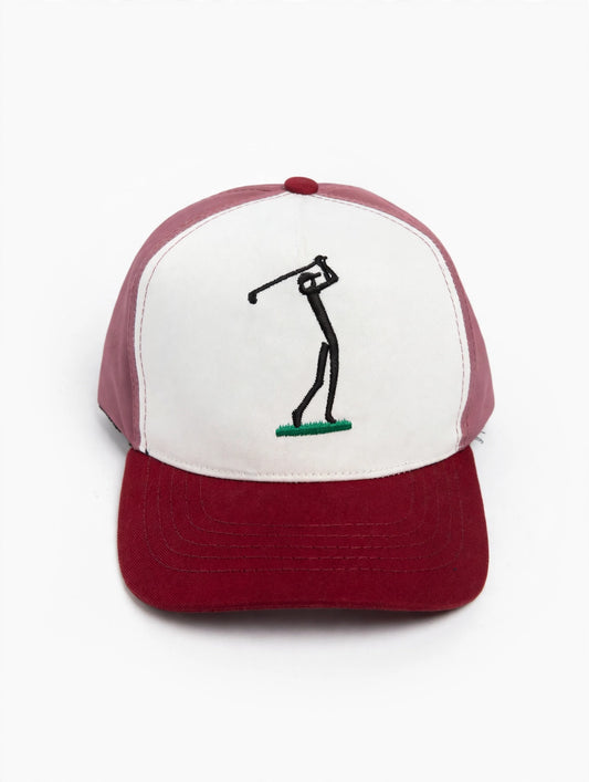 Golf Guy Cap - Maroon/White, front