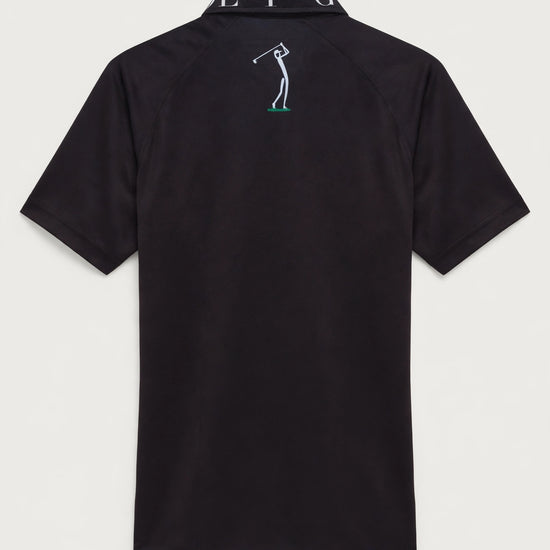 Golf Guy Women's Polo - Black/White Collar, back