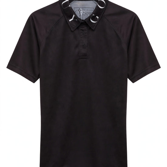 Golf Guy Women's Polo - Black/White Collar, front