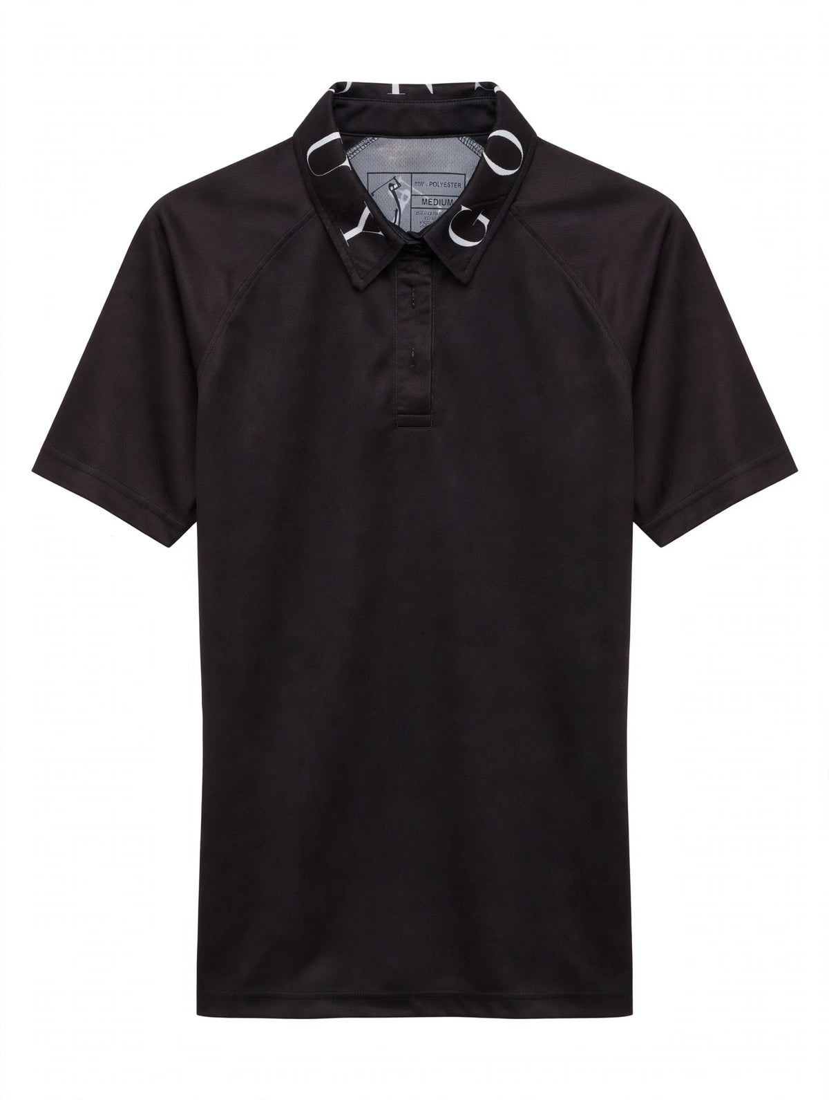 Golf Guy Women's Polo - Black/White Collar, front