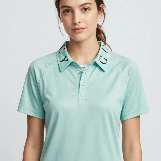 Golf Guy Women's Polo - Mint Green, on model