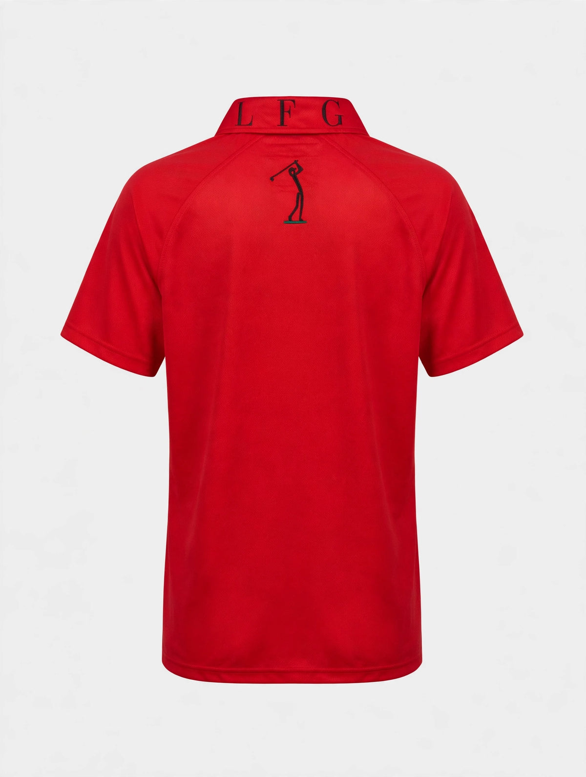 Golf Guy Women's Polo - Red/Black Letters, back