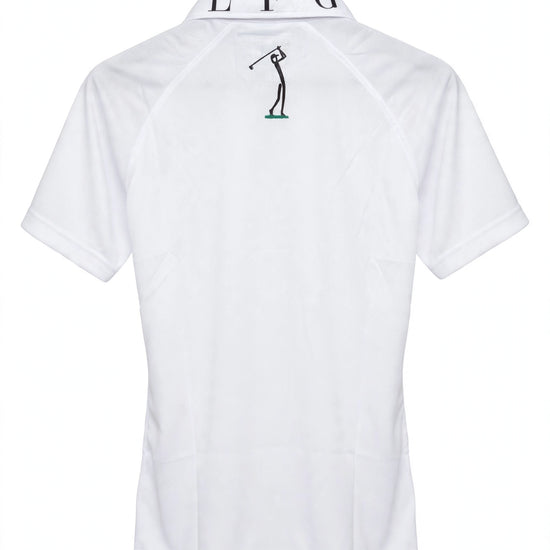 Golf Guy Women's Polo - White/Black Collar, back