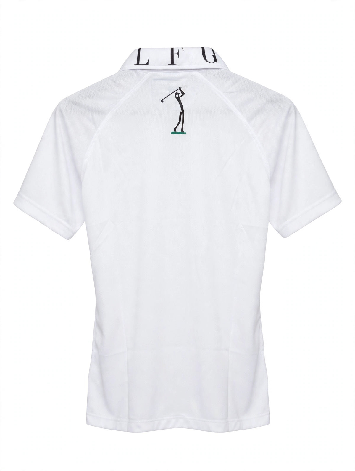Golf Guy Women's Polo - White/Black Collar, back