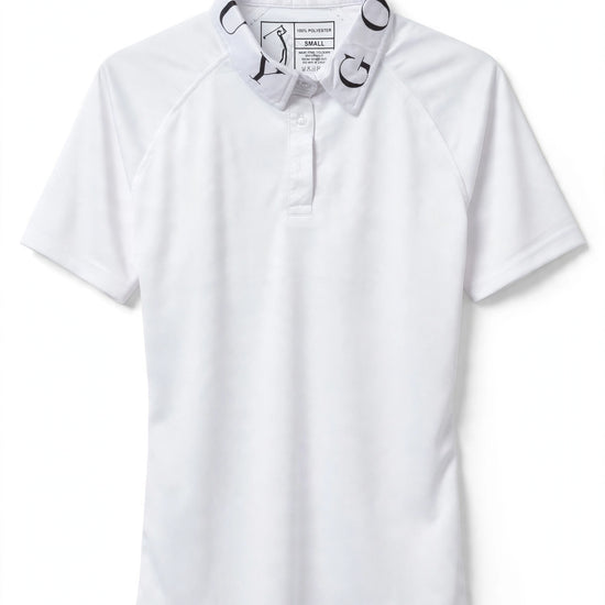 Golf Guy Women's Polo - White/Black Collar, front