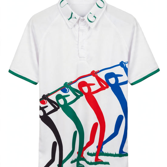 Golf Guy Women's Polo - White/Green Letters, front